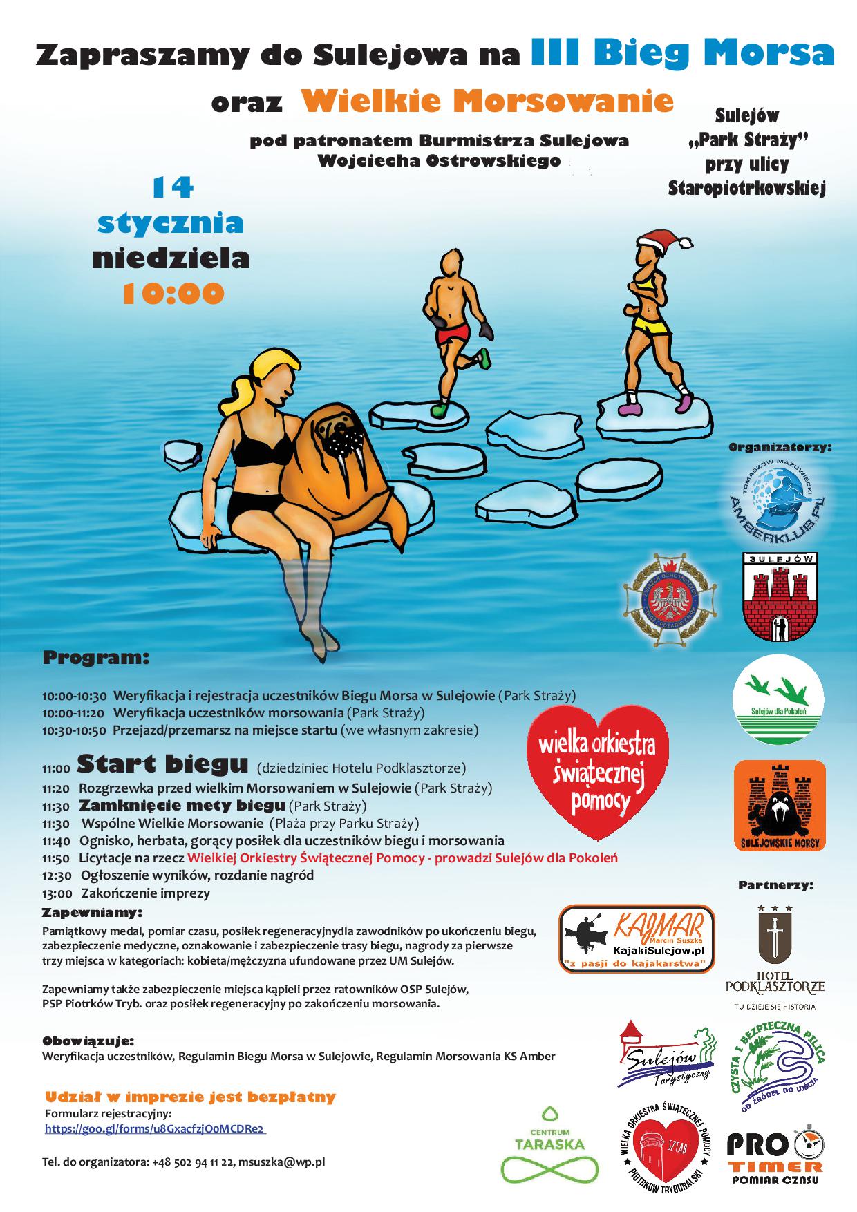 Plakat III Bieg Morsa oraz Wielkie Morsowanie w Sulejowie 20181
